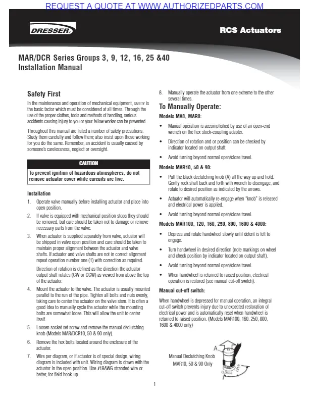 RCS MAR DCR Instalation Manual