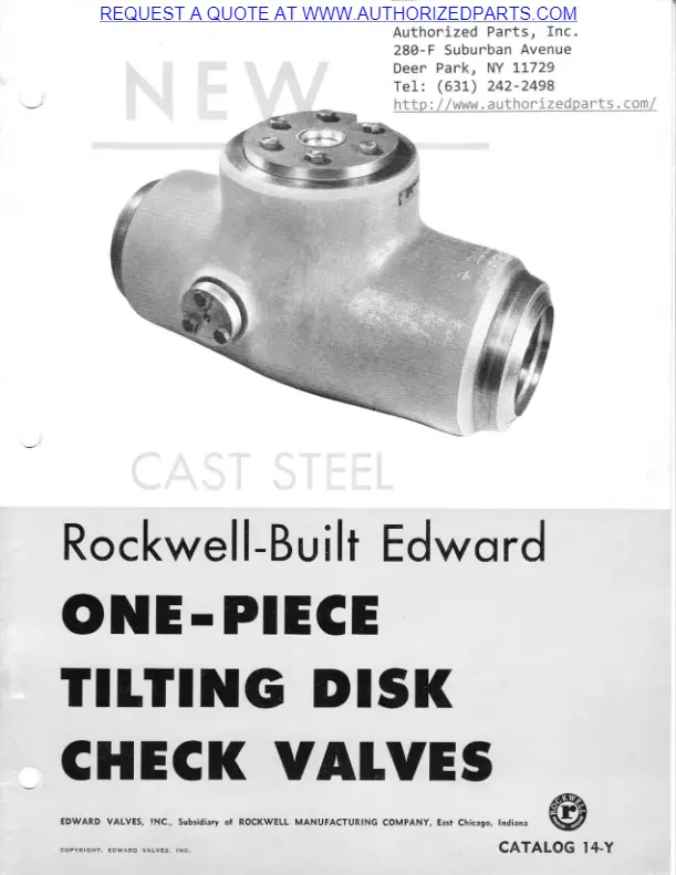 Rockwell Edward Tilt Disk Valve